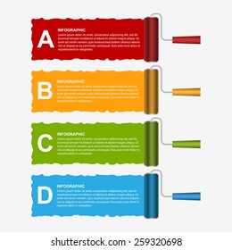 Roller brush infographics options banner. Design template. Vector illustration.