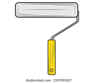 Roller brush on an isolated white background. Vector illustration.