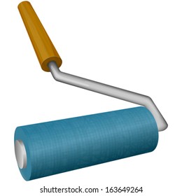roller brush on white background