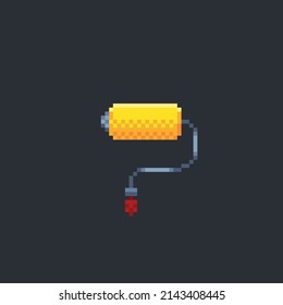 roller brush paint in pixel style
