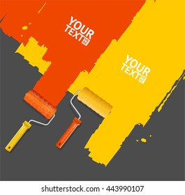 Roller Brush Painting Banner Ready for Your Business. Vector illustration