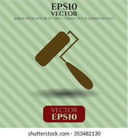 Roller brush vector icon or symbol