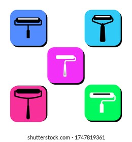 roller brush vector illustration icon. roller brush icon in two-dimensional shape. The concept of decorating and painter by using a roller brush modern icon.