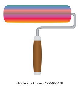 Roller Brush Vector Illustration. Paint Roller Icon Isolated On White Background
