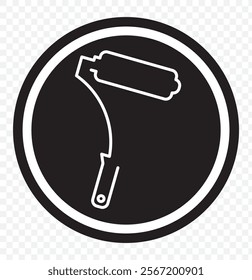 Roller brush for Working tools, Construction and Manufacturing icons. Paint Roller Icon for website design, app, UI. Flat design style. Paint Roller While Painting a House Wall. Vector illustration