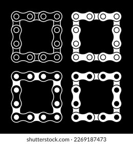 Roller chain links icon. Motorcycle or bicycle chain. Symbol of mechanisms or machines.