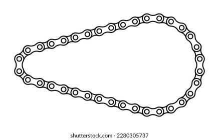 Roller chain links icon. Motorcycle or bicycle chain. Symbol of mechanisms or machines.