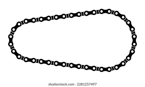 Roller chain links icon. Motorcycle or bicycle chain. Symbol of mechanisms or machines.