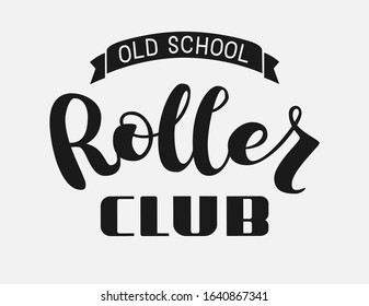 Roller club logo, hand drawn vector lettering 