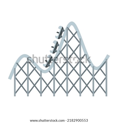 Roller coaster adventure icon. Flat illustration of roller coaster adventure vector icon isolated on white background