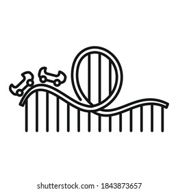 Roller coaster adventure icon. Outline roller coaster adventure vector icon for web design isolated on white background