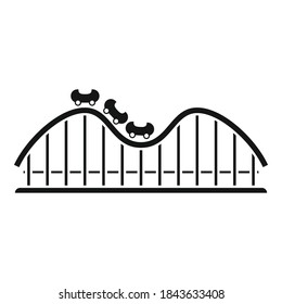 Roller coaster amusement icon. Simple illustration of roller coaster amusement vector icon for web design isolated on white background