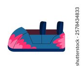 Roller coaster, amusement park. Flat illustration on white background.