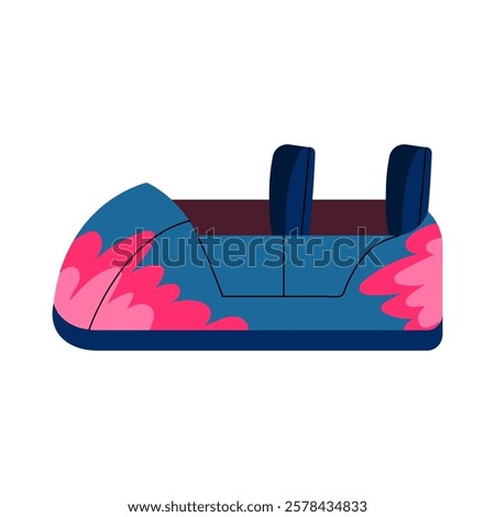 Roller coaster, amusement park. Flat illustration on white background.