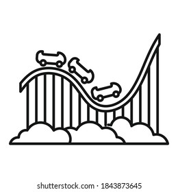 Icono de atracción de montaña rusa. Icono del vector de atracción de la montaña rusa de contorno para diseño web aislado en fondo blanco