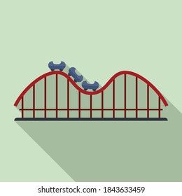 Roller coaster carousel icon. Flat illustration of roller coaster carousel vector icon for web design