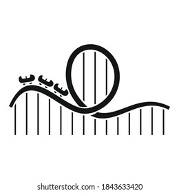 Roller coaster carousel icon. Simple illustration of roller coaster carousel vector icon for web design isolated on white background