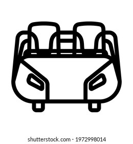 Icono de carreta de montaña rusa. Diseño de contorno negrita editable. Ilustración vectorial.
