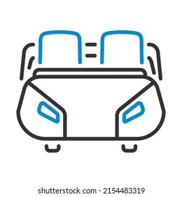 Icono de carreta de montaña rusa. Contorno de negrita editable con diseño de relleno de color. Ilustración vectorial.