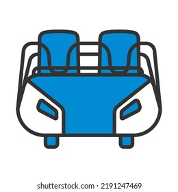 Roller Coaster Cart Icon. Editable Bold Outline With Color Fill Design. Vector Illustration.