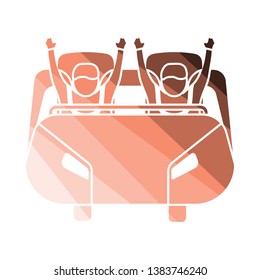 Roller coaster cart icon. Flat color design. Vector illustration.