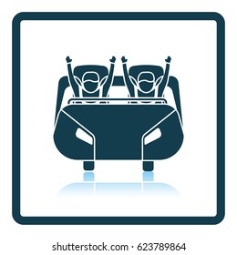 Roller coaster cart icon. Shadow reflection design. Vector illustration.