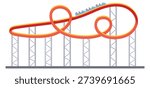 Roller coaster cartoon icon. Amusement park ride 