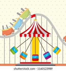 roller coaster chair carousel carnival fun fair festival