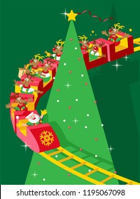 Roller Coaster Christmas Background