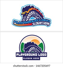 Roller Coaster Design Logo Creative Vector Suitable For Travel Playground Amusement Park Family Recreational Activity Vacation