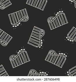 Roller coaster doodle seamless pattern background