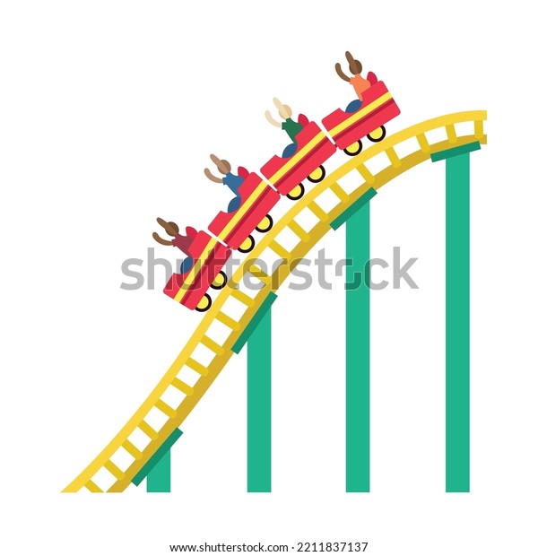 Roller Coaster Emoji Vector Theme Park Stock Vector (Royalty Free ...