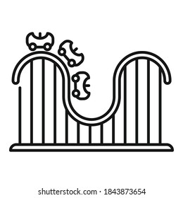 Roller coaster entertainment icon. Outline roller coaster entertainment vector icon for web design isolated on white background