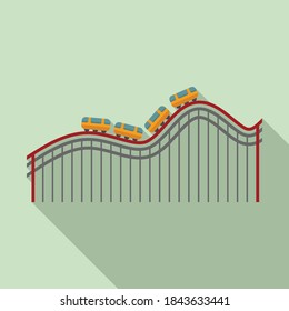 Roller coaster fun icon. Flat illustration of roller coaster fun vector icon for web design