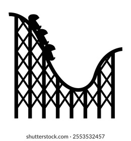 Roller Coaster Icon for Amusement Park and Fun Themes