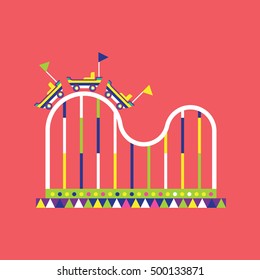 roller coaster icon, amusement park
