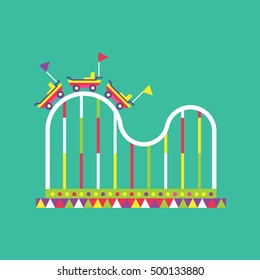 roller coaster icon, amusement park
