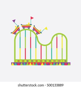 roller coaster icon, amusement park