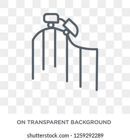 Roller coaster icon. Roller coaster design concept from Entertainment collection. Simple element vector illustration on transparent background.