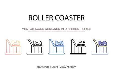 Roller Coaster icon design with white background stock illustration