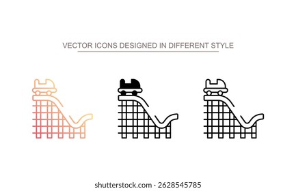 Roller Coaster icon design with white background stock illustration