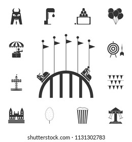 roller coaster icon. Detailed set of attractions. Premium graphic design. One of the collection icons for websites, web design, mobile app