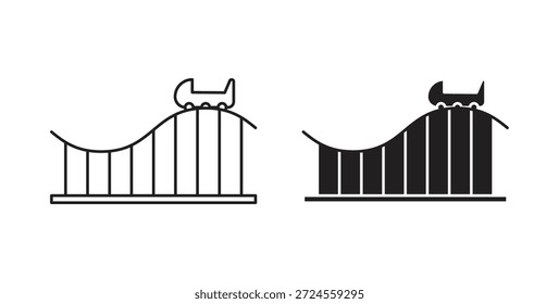Achterbahnsymbol im Doodle- und Strichstil.