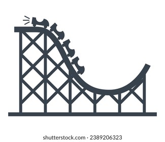 roller coaster icon. flat vector illustration