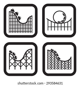 Roller coaster icon in four variations