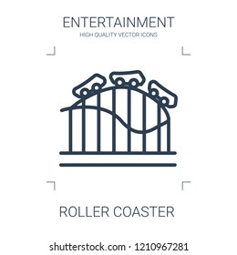 roller coaster icon. high quality line roller coaster icon on white background. from entertainment collection flat trendy vector roller coaster symbol. use for web and mobile