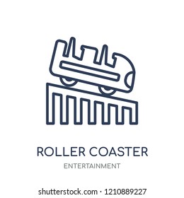 Roller coaster icon. Roller coaster linear symbol design from Entertainment collection.
