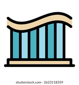 Roller coaster icon. Outline roller coaster vector icon color flat isolated