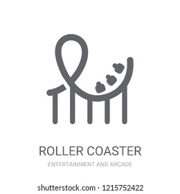 Roller coaster icon. Trendy Roller coaster logo concept on white background from Entertainment and Arcade collection. Suitable for use on web apps, mobile apps and print media.