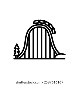 roller coaster icon vector, line style icon